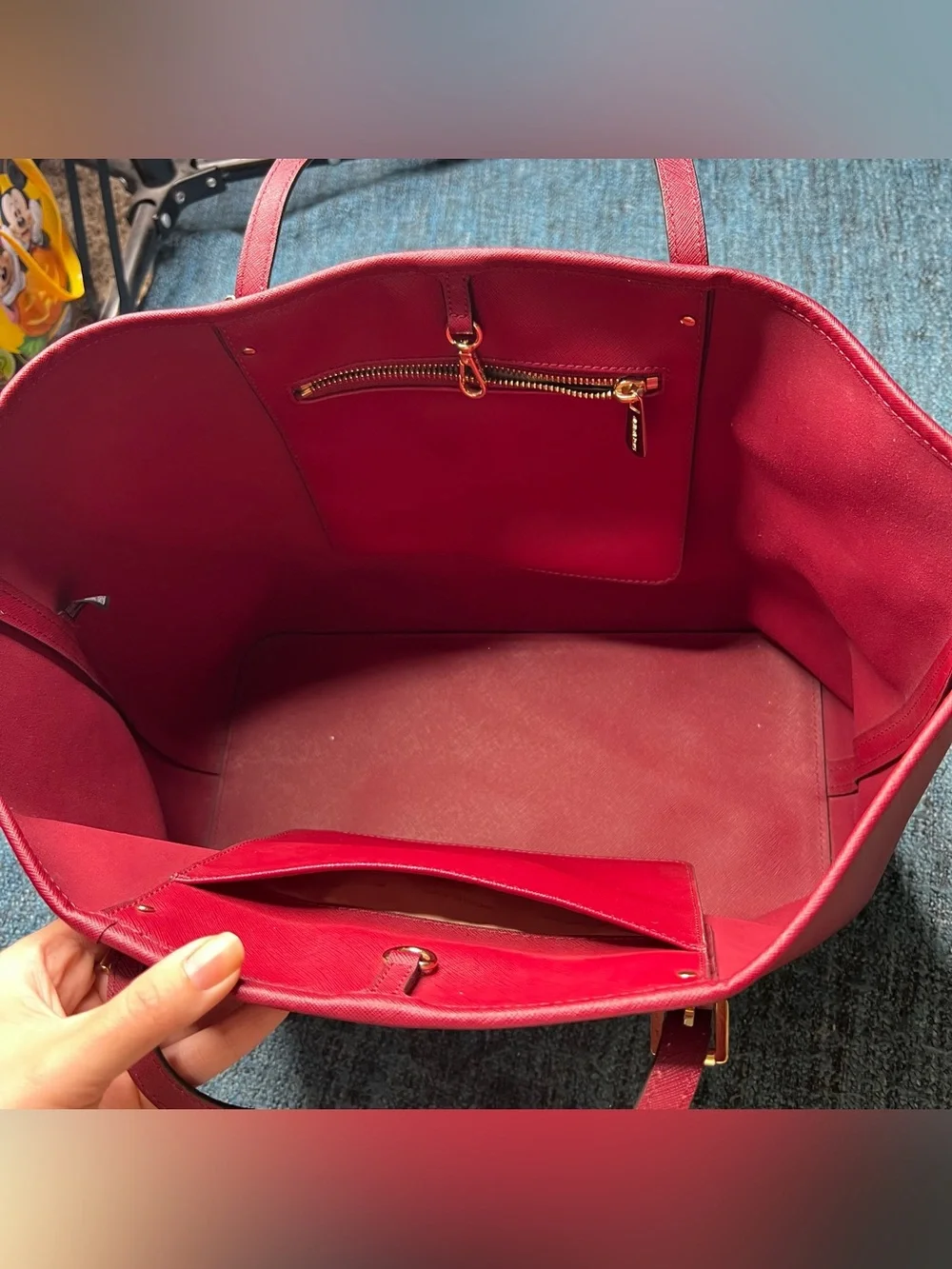 Michael Kors Jet Set Travel Tote Bag in Red Leather Multi-Function Shoulder Bag